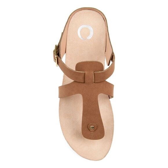 JOURNEE COLLECTION Womens Brown Navara Wedge Slip On Thong Sandals 8.5 M - Picture 2 of 3